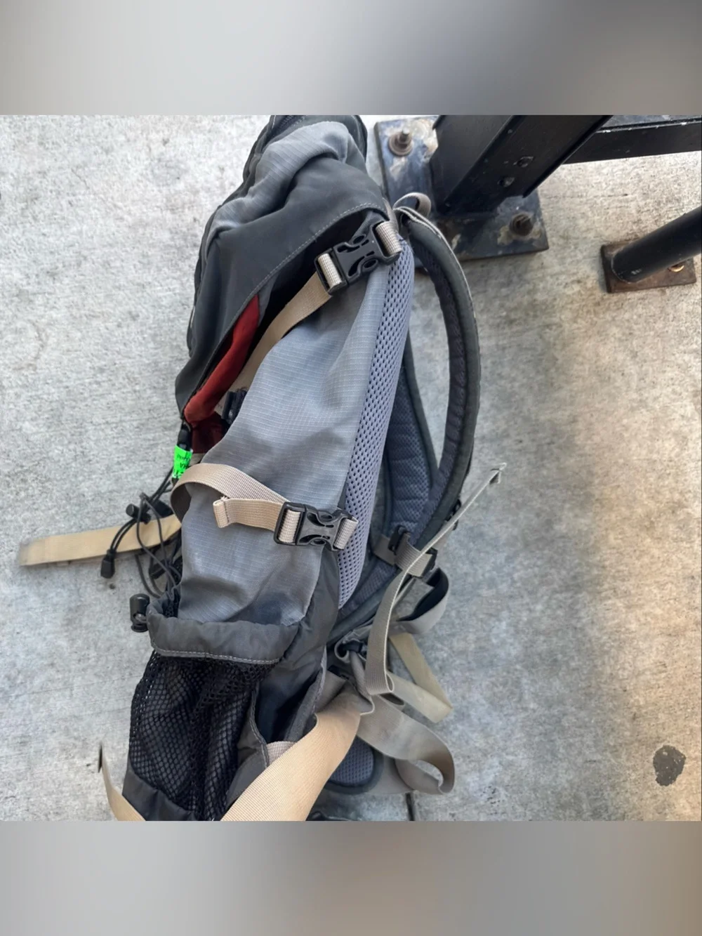 The North Face Gray, Black and Red Hiking Backpack